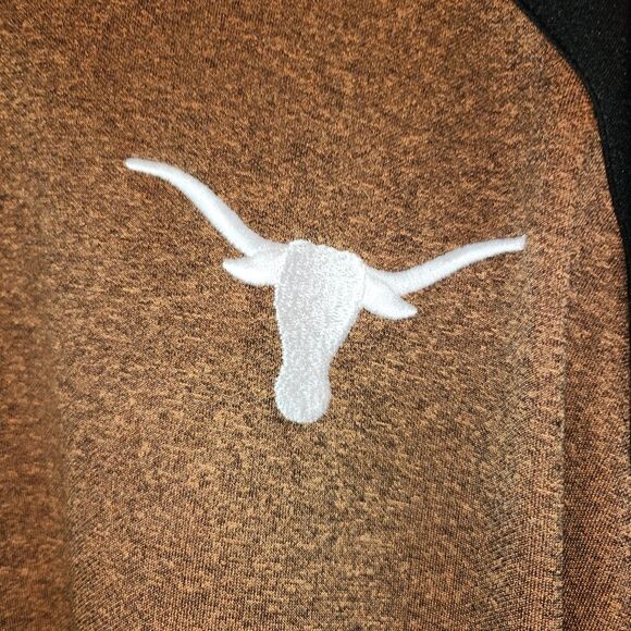 Men's Big & Tall Texas Longhorns Mesh Yolk 1/4 Zip Pullover Jacket Sz 2X Orange - Picture 5 of 7